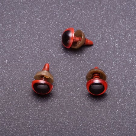 Fittings 'Live Eyes' red color, 10mm diameter, 50 pairs per pack