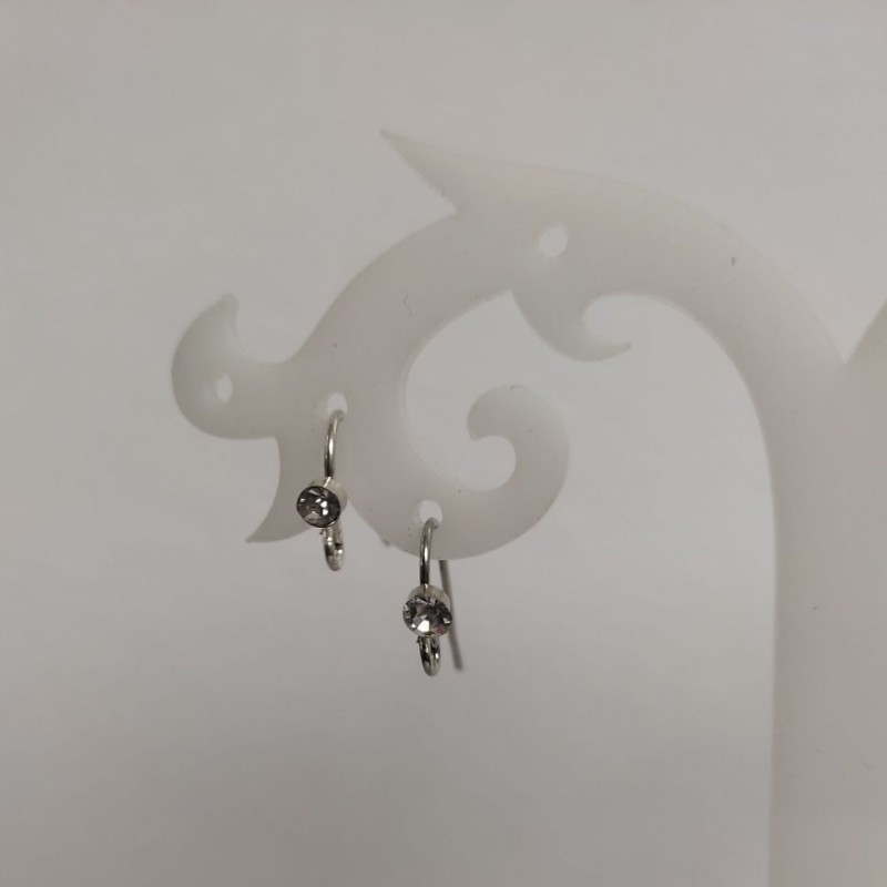 Gray metal earring posts, 3 mm, length 3.5 cm, pair