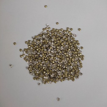 Golden rhinestones, diameter 2.5 mm (±), pack 4 g (±)