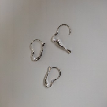 Ear hooks for earrings, light metal, pair 20×12 mm +