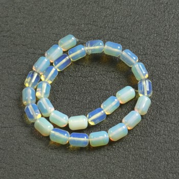 Moonstone beads on thread (synthetic) Barrel-shaped, diameter 10x14 mm + -, length 39 cm +