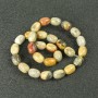 Imperial Jasper Beads on a Thread, natural stone, 10x14 mm diameter +/-, length 39 cm +/-