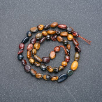 Beads on a string of natural stones Tiger's Eye, Hawk's Eye, Bull's Eye faceted, diameter 8×6 mm, length 40 cm +