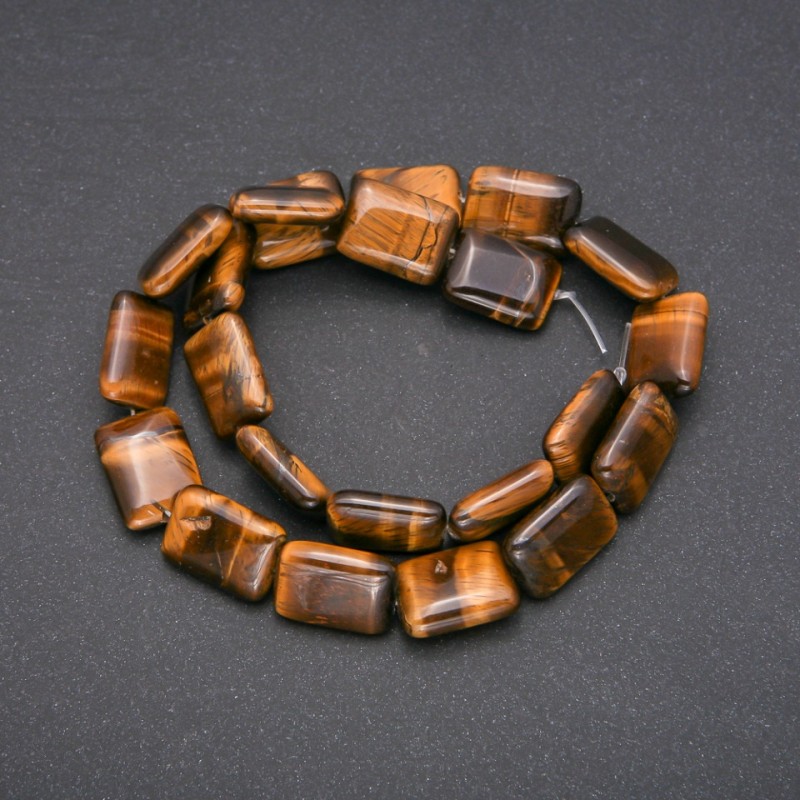 Natural Tiger's Eye Beads, Rectangular 13×18 mm, length 38 cm (±)