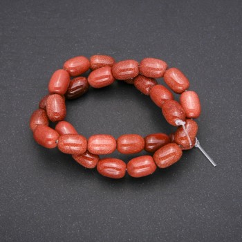 Beads of natural stone Aventurine 'Golden Sand', barrel bead, diameter 10×14 (±) mm, length 38 cm