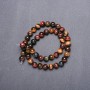 Beads of natural stone Tiger's Eye, Bull's Eye, Falcon's Eye on a thread, 8 mm diameter, 38 cm length