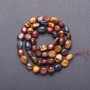 Natural gemstone beads Tiger's Eye, Falcon's Eye, Bull's Eye on a beading thread, 7 mm diameter, 38 cm length