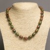 Unakite Jasper Necklace 'Barrel', diameter 10x14 mm, length 49-46 cm+