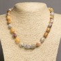 Picasso Jasper Necklace "Barrel", diameter 10x14 mm, length 45–47 cm+