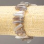 Elastic bracelet made of Smoky Agate Chip 'Needle', diameter 13-22×3-6 mm, length 18 cm +