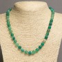 Green matte agate necklace, 8 mm diameter, 49–51 cm long