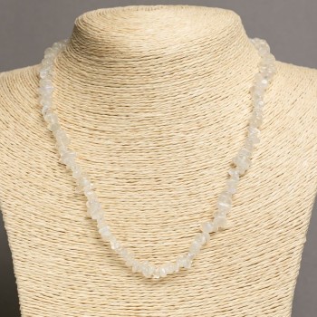 Necklace with natural adularia granules 8x3 mm, length 46–49 cm