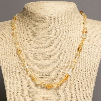 Faceted Citrine Necklace, 8x6 mm diameter, length 48-50 cm +