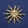 Sun Brooch Pendant 53x62 mm, gold-tone metal