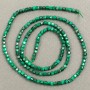 Natural stone beads on thread Cat's Eye green faceted cube, diameter 5x5 mm (+ -), length 39 cm +