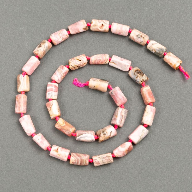 Rhodonite beads, faceted cut, diameter 12×6 mm (±), length 40 mm
