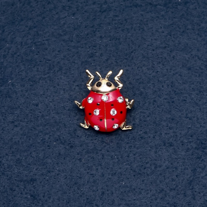 Brooch 'Ladybug' 22x23mm insect series, metal color 'gold'