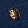 Brooch-pendant Hedgehog, gold-toned metal with black rhinestone, 37×30 mm +