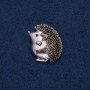 Brooch-pendant Hedgehog, silvery metal with black rhinestone 37×30 mm +