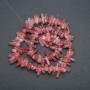 Strand of natural Strawberry Quartz chips, 15x4 mm diameter, 40 cm length +