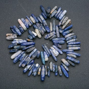Sodalite natural stone bead strand 'Needle' chip, diameter 20x6mm, length 41cm +