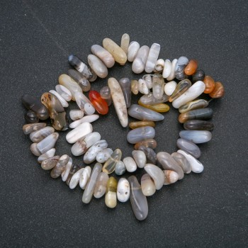 Botswana agate chip 'Needle' strand, diameter 20x7mm, length 41cm +