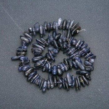 Natural Iolite Stone Strand, 'Needle' Chip, Diameter 15x5 mm, Length 40 cm +
