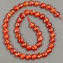 Bead strand of natural carnelian, faceted coin beads, diameter 8×5 mm, length 39 cm +