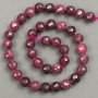 Faceted round tourmaline beads, 10 mm diameter + -, length 38 cm +