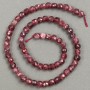 Natural gemstone tourmaline beads, faceted cube-cut, 6x6 mm diameter, length 38 cm +