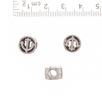 Discount! Pandora Bead 'Anchor in Circle' 10mm, hole diameter 5mm, faceted 20 g +/- 9 pcs