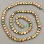 Beads on a thread of natural stone heliotrope unakite, faceted cube 5x5 mm, length 39 cm +