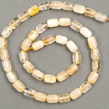 Beads of natural Citrine 'Barrel', diameter 6x9mm, length 39 cm +