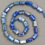 Beads on thread, natural stone Lazurite, faceted, d12-11×8-7 mm, strand length 40 cm+