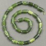 Beads on a thread of natural jadeite, faceted 10x6-7 mm, thread length 40 cm +/- (with 3x2 mm seed beads)
