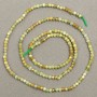 Chrysoprase natural stone faceted beads on thread, 2 mm diameter, 40 cm length ±