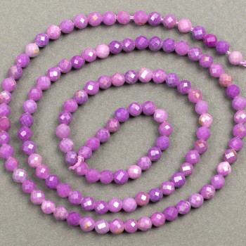 Natural stone Jasper purple faceted beads on a string, diameter 3.5 mm, length 40 cm