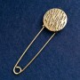 Coin Brooch Pin 23x76mm, gold-toned metal