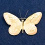 Peach-Colored Butterfly Brooch, gold-tone metal, 55x39 mm