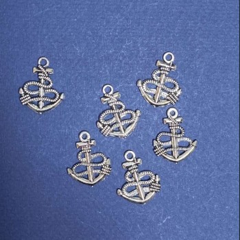 Sale! Findings: Anchor Pendant with Rope 24x20mm, 20 g ± 10 pcs