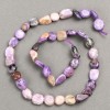 Charoite natural stone beads with polished finish, diameter 8–10×8–11 mm, length 40 cm+