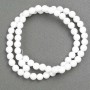 Discount! White Agate Beads on Fishing Line (acrylic imitation) smooth bead, diameter 6± mm, length 40 cm+