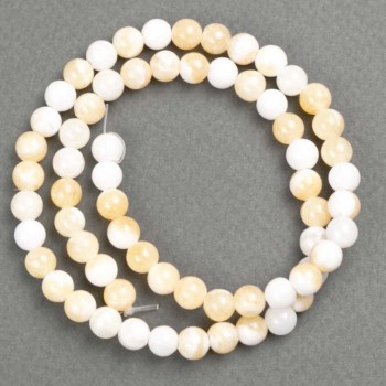 Discount! Pearlized Beads on Thread (Imitation Acrylic) Smooth Bead, Diameter 6.5 mm, Length 40 cm