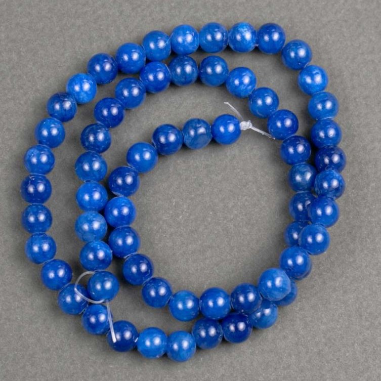 Sale! Lazurite beads on fishing line (acrylic imitation) smooth beads, 6 mm diameter, 40 cm length