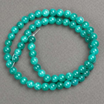 Discount! Amazonite Beads on Thread (Imitation Acrylic) Smooth Round Beads, 6mm Diameter, 40cm Length