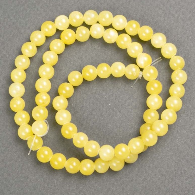 Discount! Citrine Beads on Monofilament (imitation acrylic) Smooth bead, 6 mm diameter, length 40 cm+