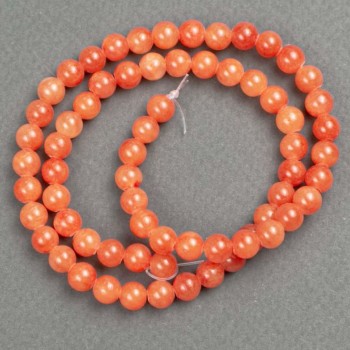 Discount! Citrine Beads on Beading Thread (Acrylic Imitation) Smooth Bead, 6mm Diameter, 40cm Length