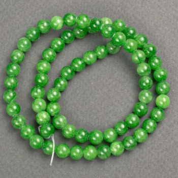 Discount! Jade beads ( imitation acrylic ) on thread, smooth beads, 6 mm diameter, about 40 cm long +