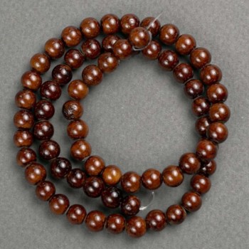 Discount! Tiger's Eye Beads (Imitation Acrylic) on Thread, Smooth Round Beads, 6mm Diameter, 41cm Length