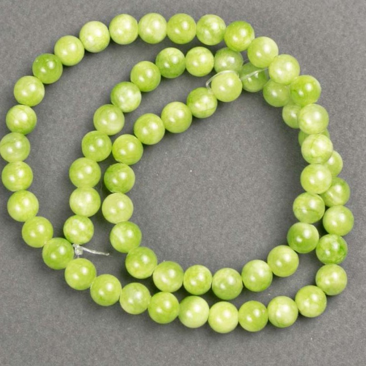 Discount! Onyx Beads (Imitation Acrylic) on fishing line smooth bead, diameter 6 mm ±, length 40 cm +
